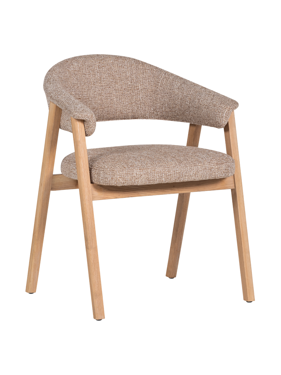 
Massivholz Design Armlehnstuhl „Tunaro“ - Rahmen: Eiche Natural, Bezug: Beige