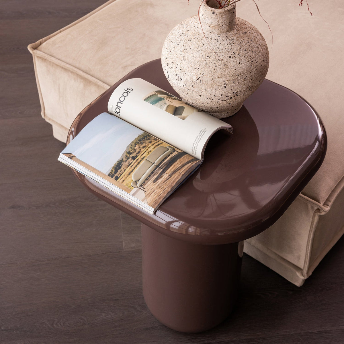 
Designer Side Table "Zava" - Dark brown