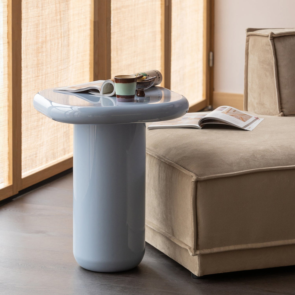 
Designer Side Table "Zava" - Light blue