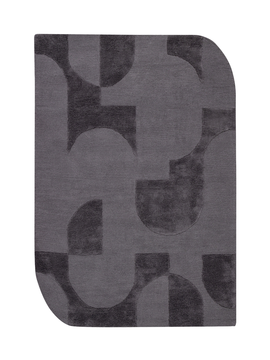 
Tapis design asymétrique "Livo" - 170 x 240 cm - Gris