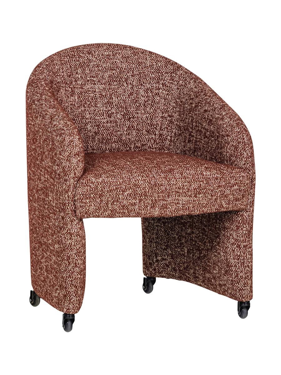 
Fauteuil design de haute qualité « Cordo » à roulettes - Mélange rouille