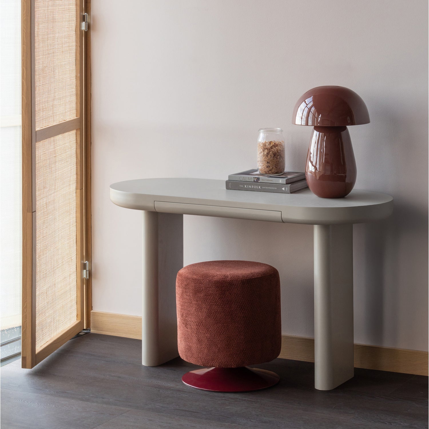 
Drehbarer Design Hocker „Islen“ - Burgundrot