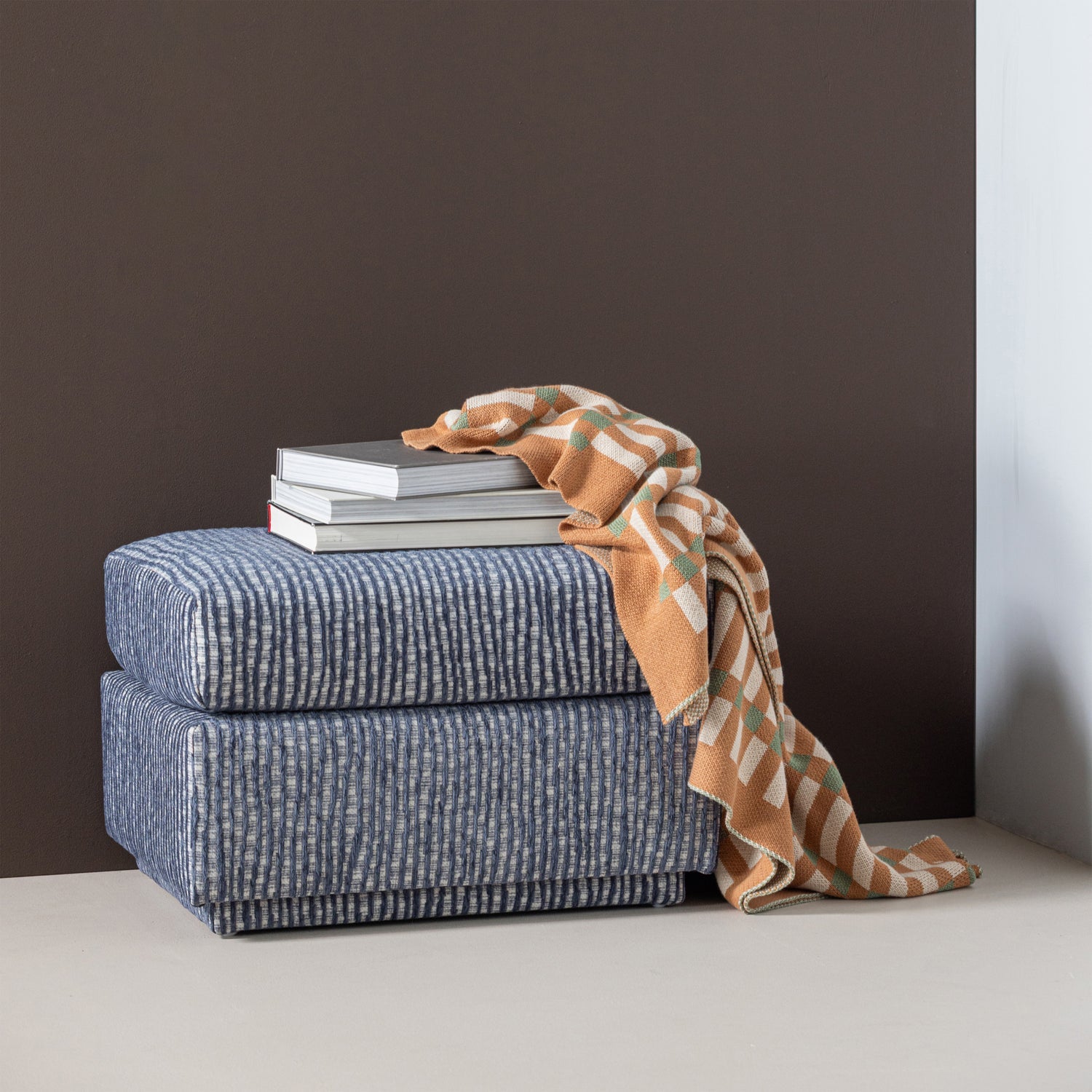 
Design Sitzpouf „Lou“ - Blaugrau