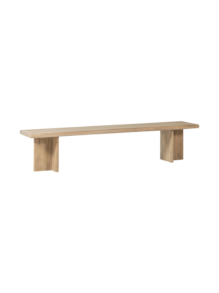 
Banc design en bois massif « Atto », différentes tailles - 220 x 45 x 47 cm
