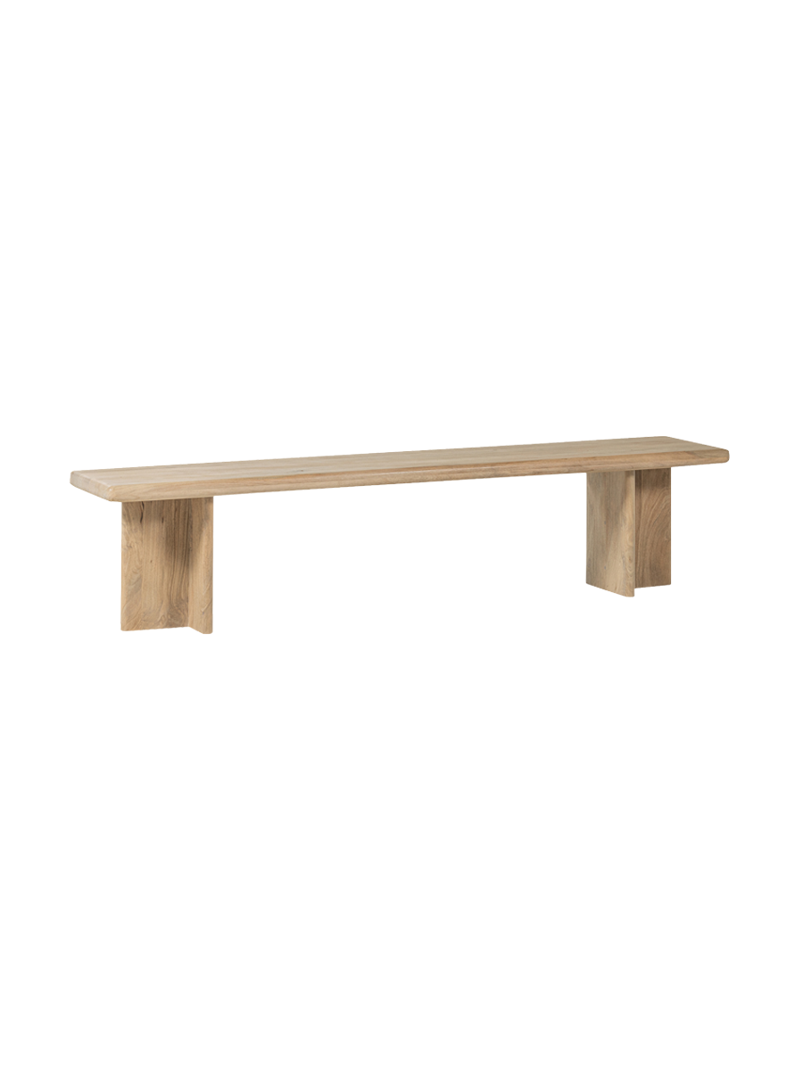 
Banc design en bois massif « Atto », différentes tailles - 180 x 45 x 47 cm