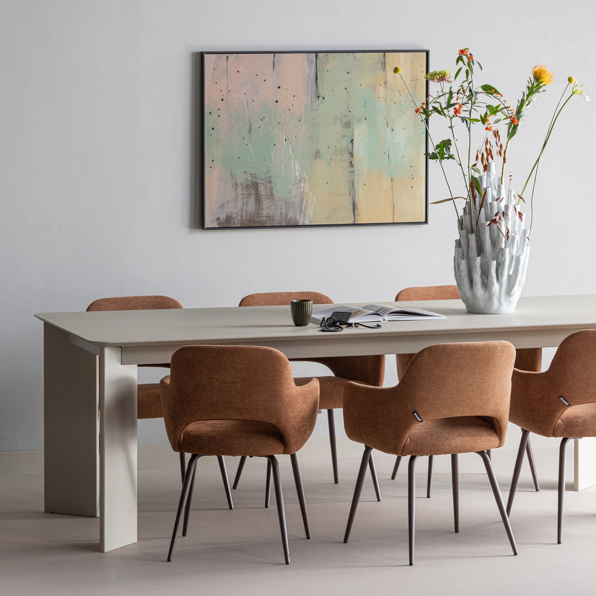 
Tavolo da pranzo di design «Tablito» con legno massiccio di quercia, varie dimensioni - 240 x 100 cm / Grigio scuro