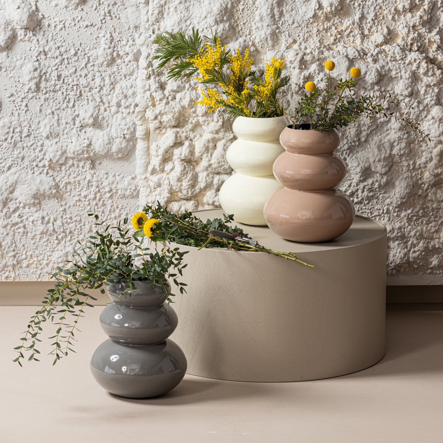 
Grosse Design Vase „Tera“ - Altrosa