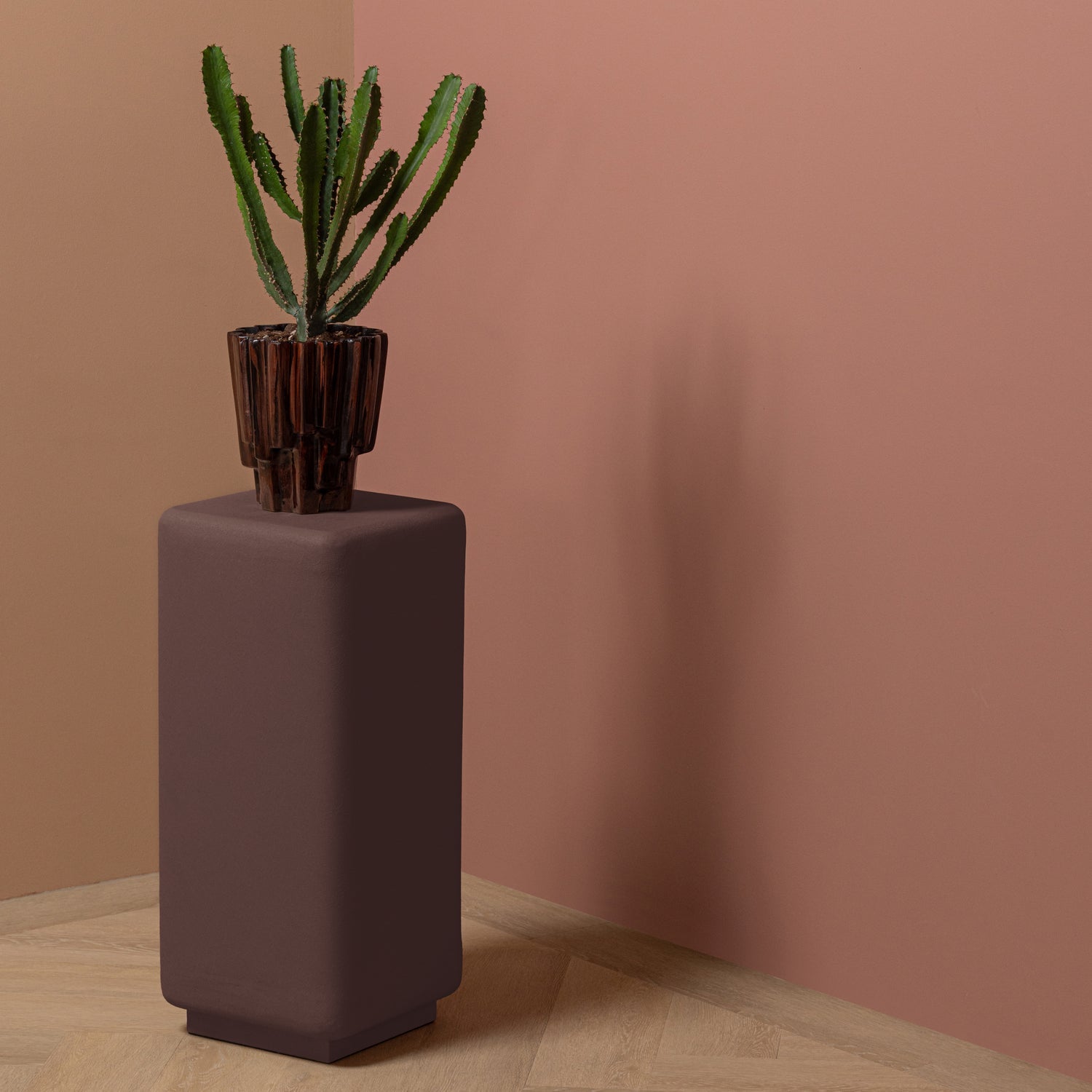 
Colonne design décorative et florale « Luen » - Marron