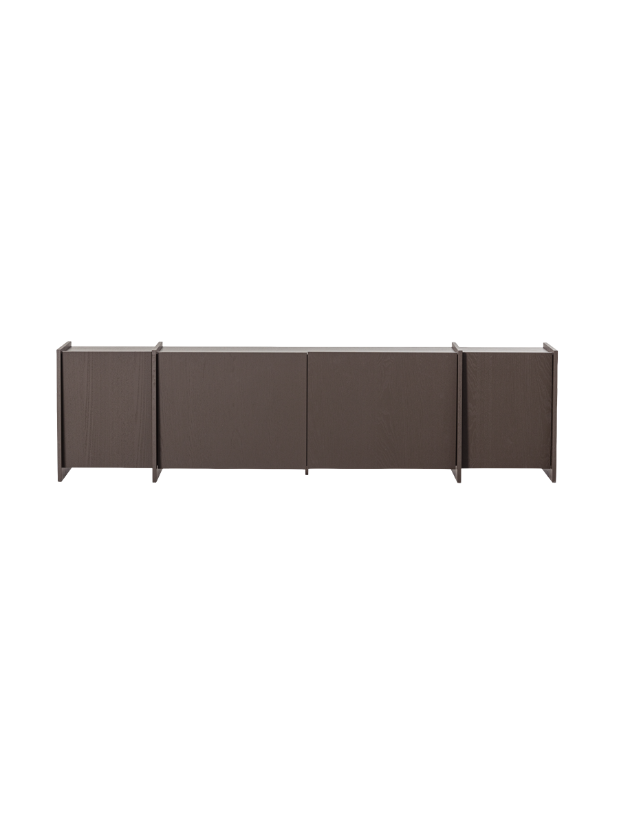 
"Brocky" Design Lowboard, 4-door - Medium brown