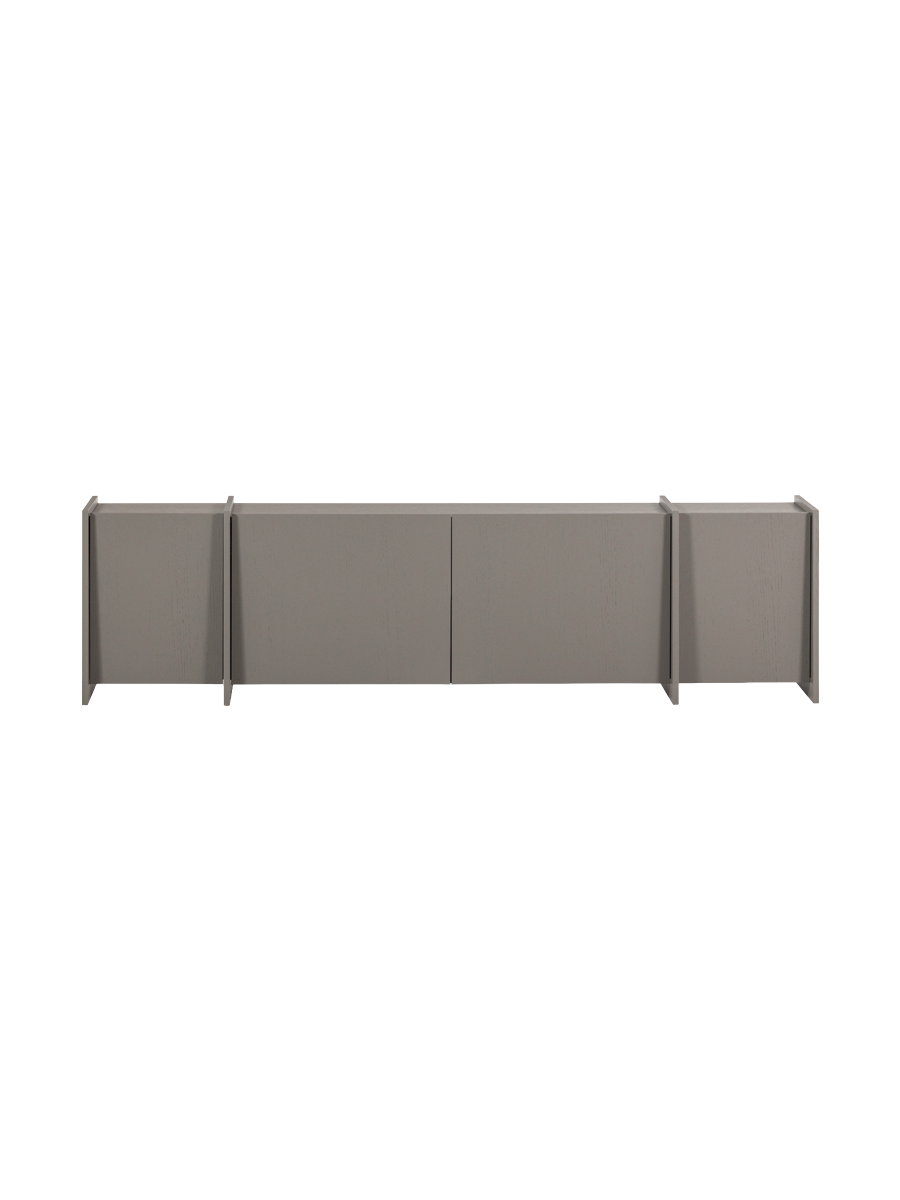 
"Brocky" Design Lowboard, 4-door - Warm Gray