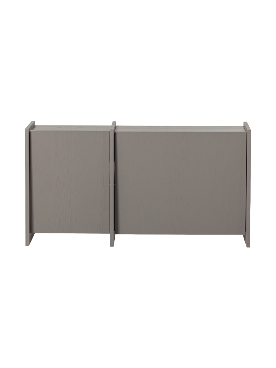 
Designer Lowboard "Brocky", 2-door - Warm Gray