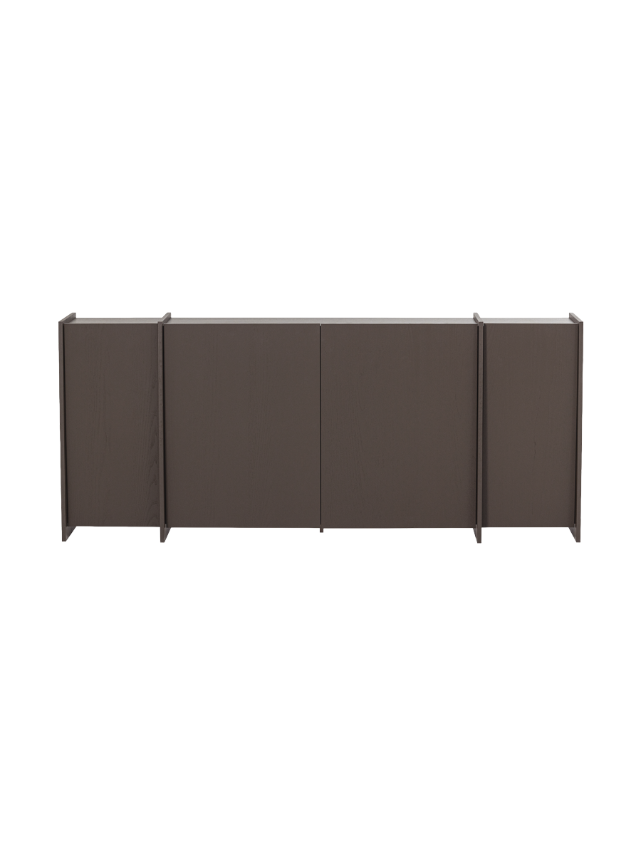 
Design Sideboard „Brocky“, 4-türig - Mittelbraun