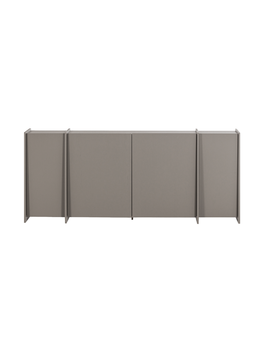
Design Sideboard „Brocky“, 4-türig - Warmes Grau