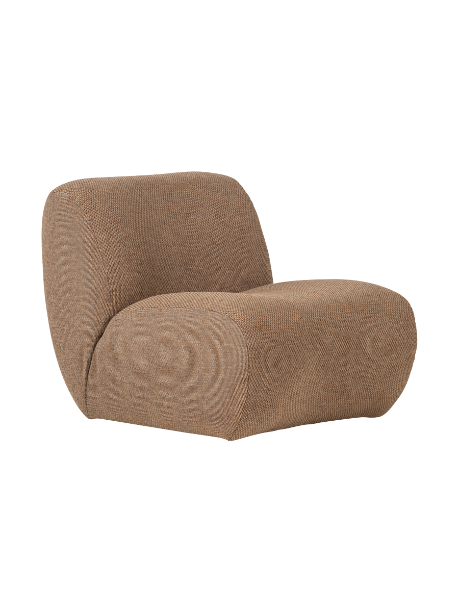 
High-Quality Design Lounge Chair "Nomu" - Chenille Light Brown
