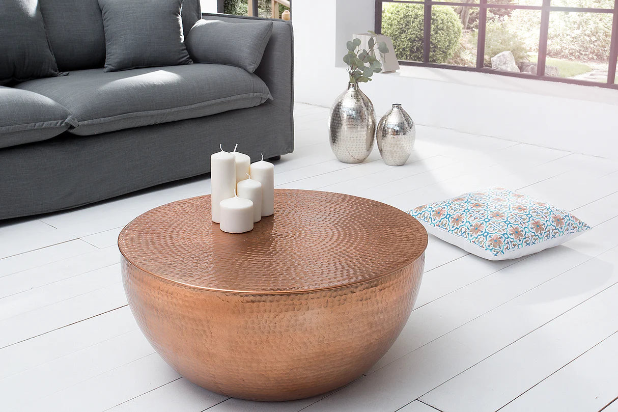 
Designer Coffee Table "Orient" - Copper / Ø 60 cm
