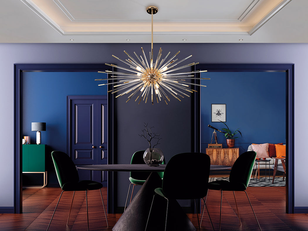 
LED Design Pendant Lamp “Evasion” - without remote control / Gold/Amber