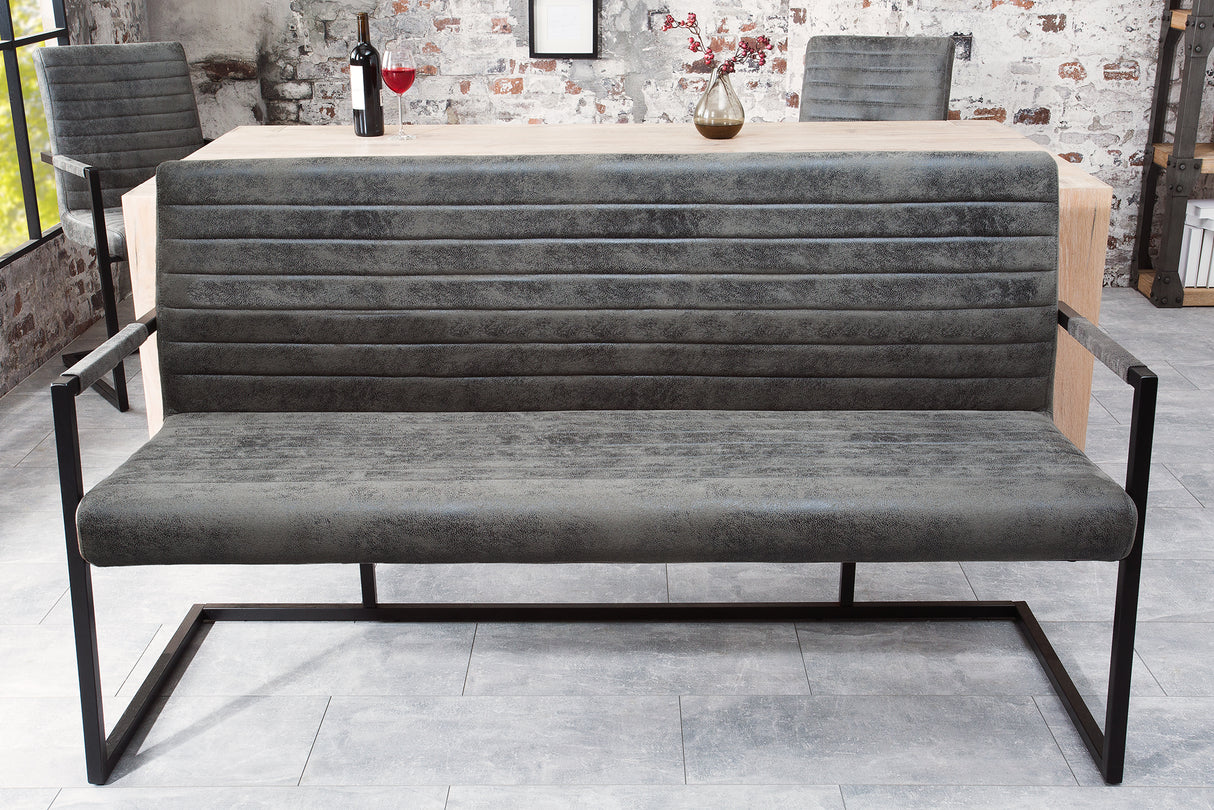 
Banc cantilever « Loft » avec revêtement en velours - Gris vintage