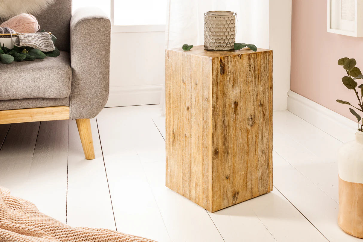 
Colonne décorative et porte-plantes « Columna » en bois massif - Hauteur 50 cm