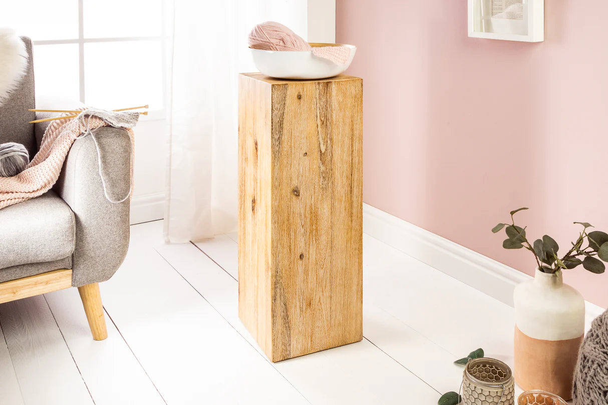 
Colonne décorative et porte-plantes « Columna » en bois massif - Hauteur 75 cm