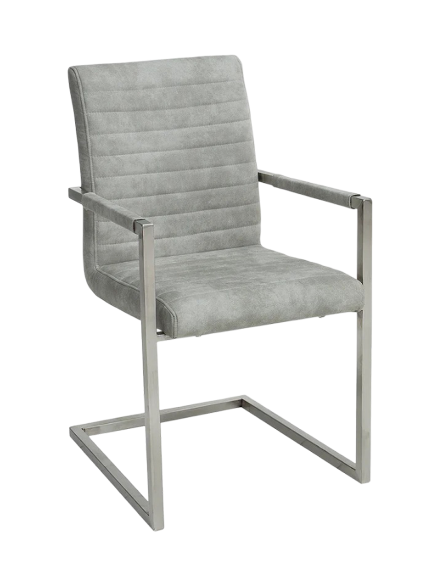 
Chaise cantilever « Loft » - Gris clair/Acier inoxydable
