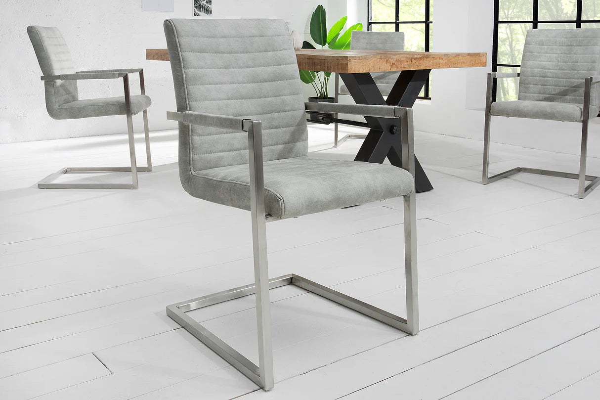 
Chaise cantilever « Loft » - Gris clair/Acier inoxydable