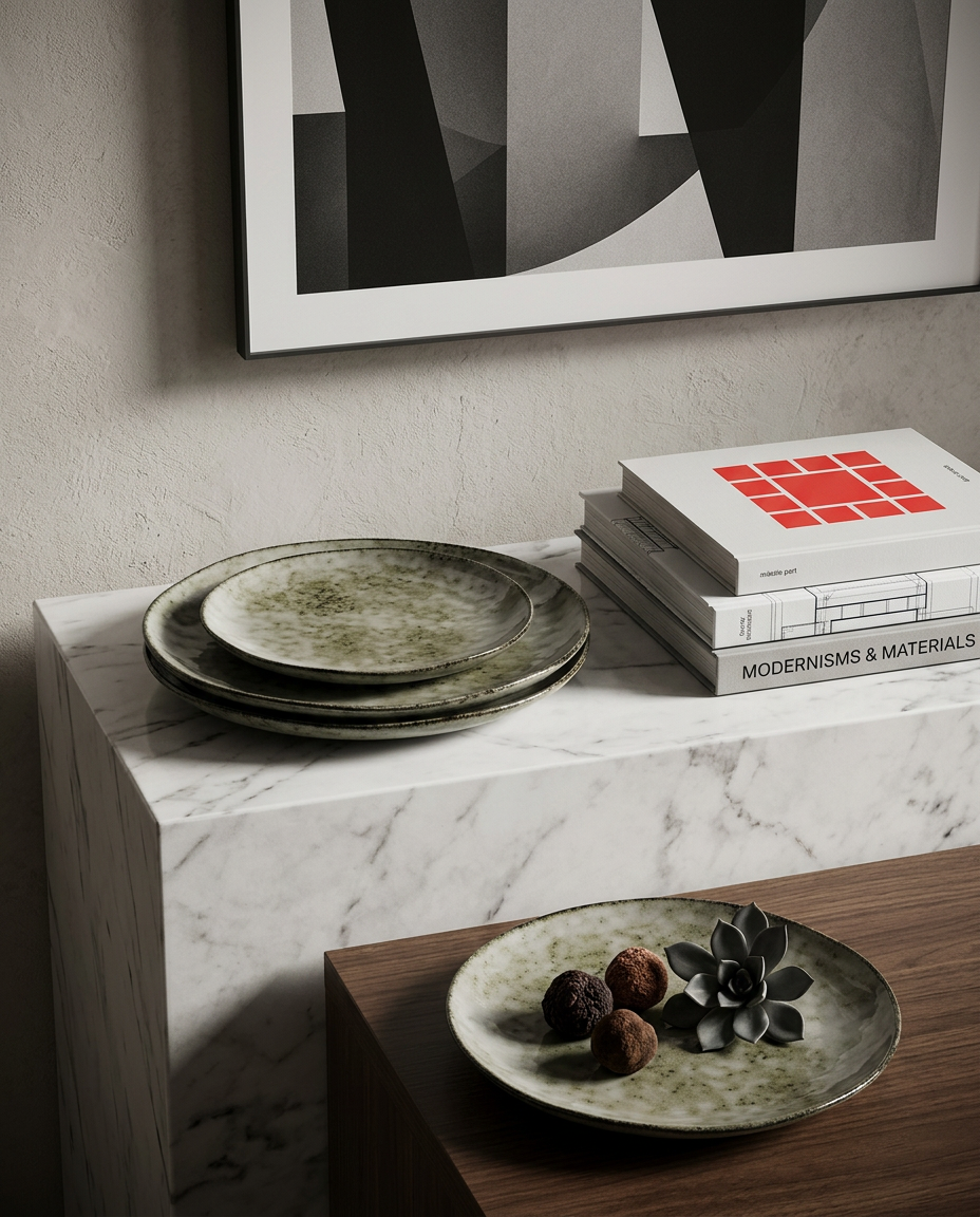 
Handmade "Verdastro" Salad and Dessert Plate