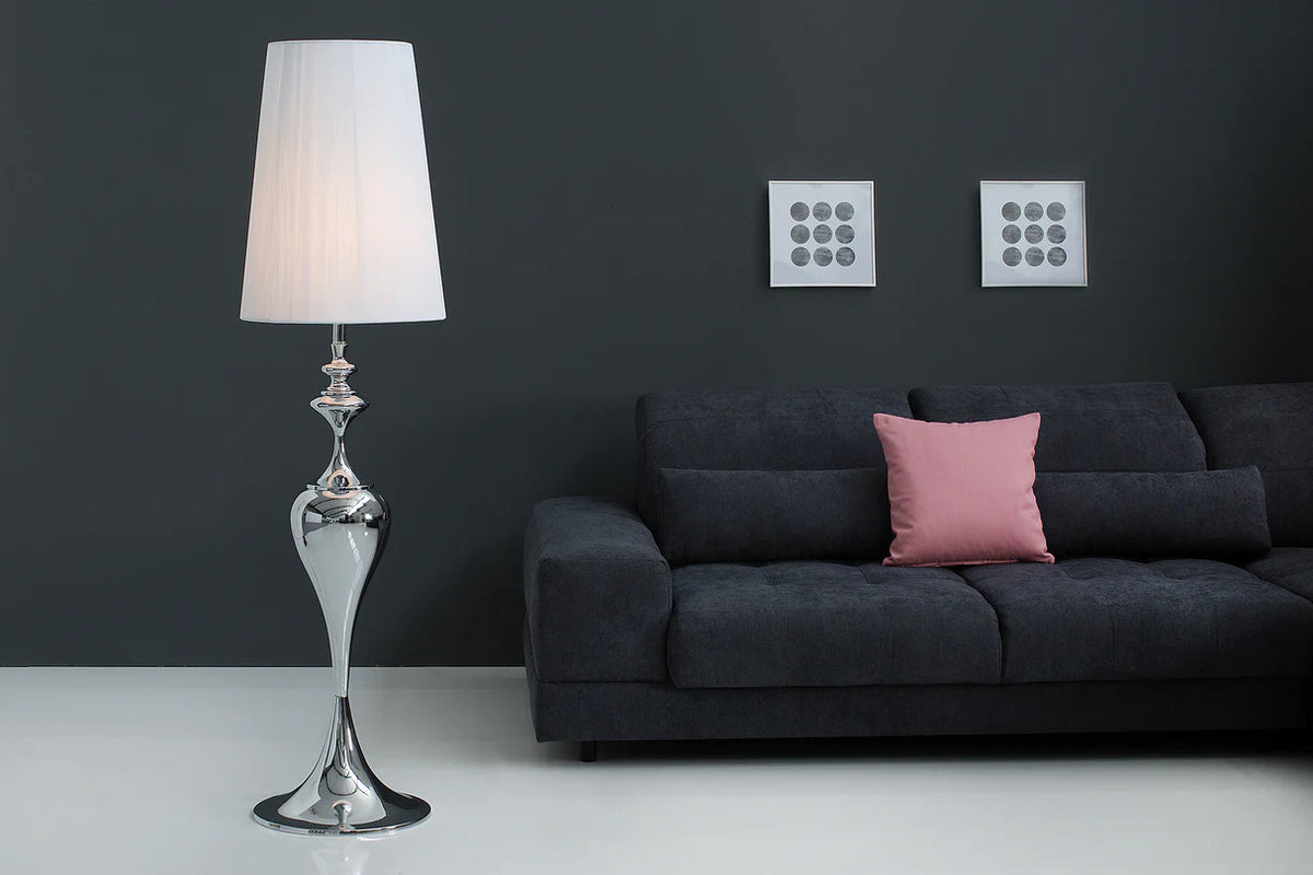 
Lampada da terra di design «Lucie» - Bianco / Argento
