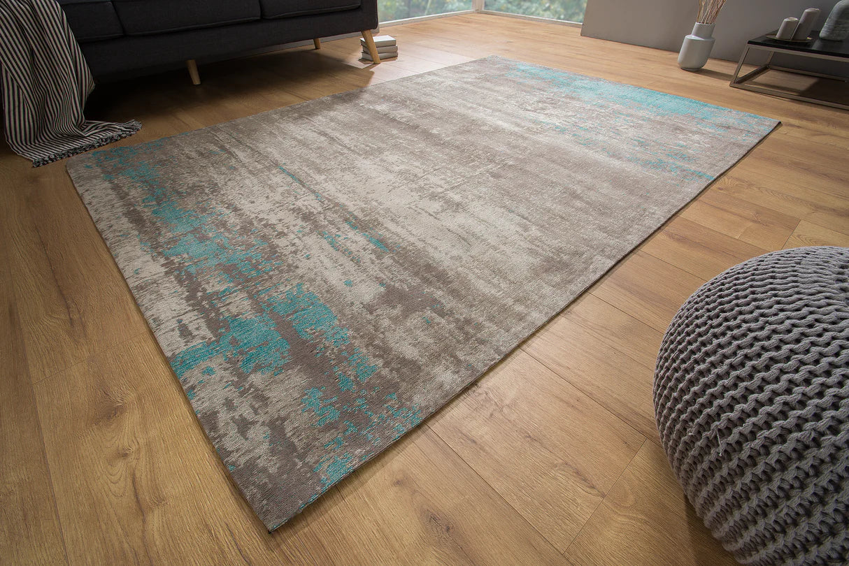 
Designer Cotton Rug "Modern Art", various sizes - 160 x 240 cm / Greige / Blue
