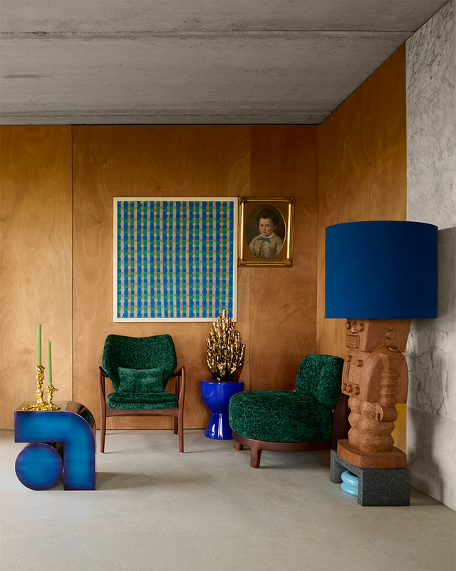 
Designer Side Table "Kombi" - Blue