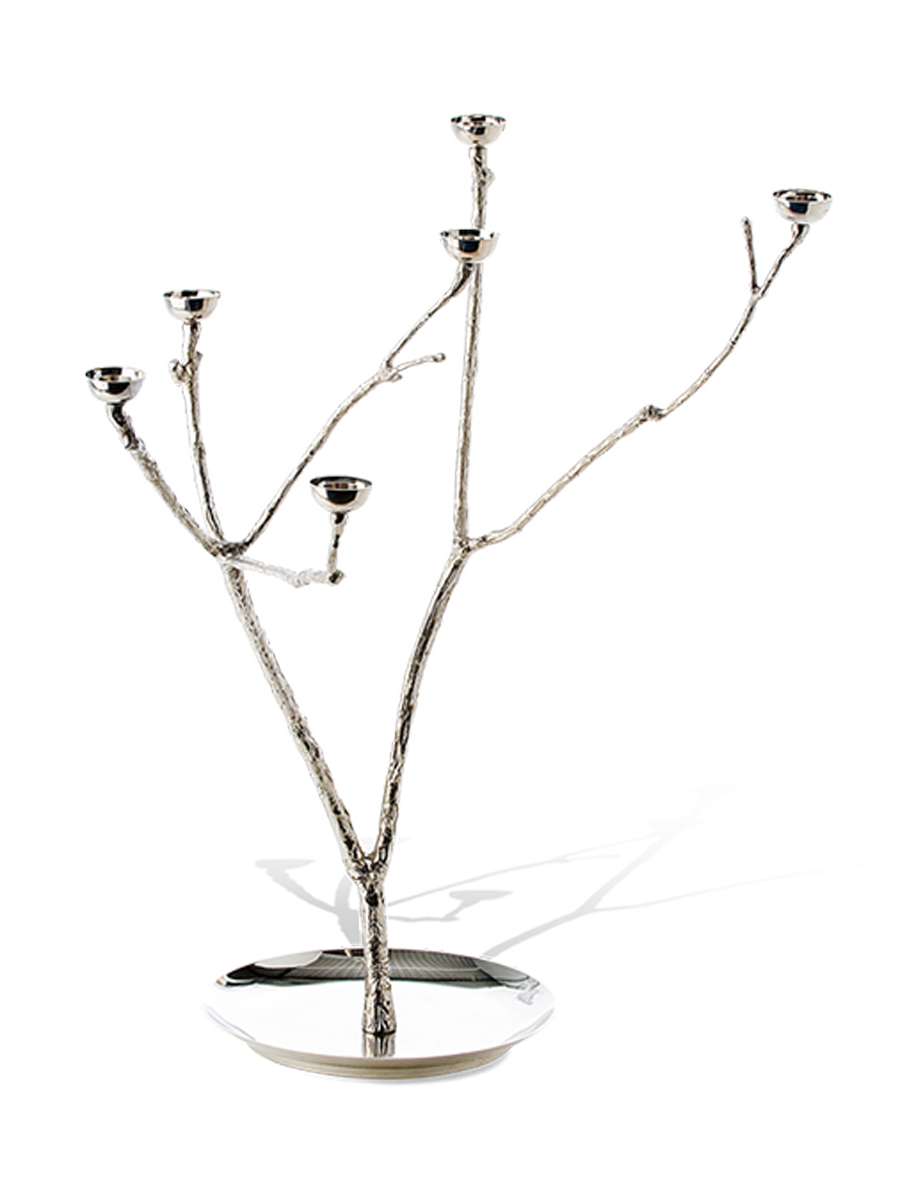 
Large "Twiggy Tree" Design Candlestick - Ø 40 x H 35 cm / Silver