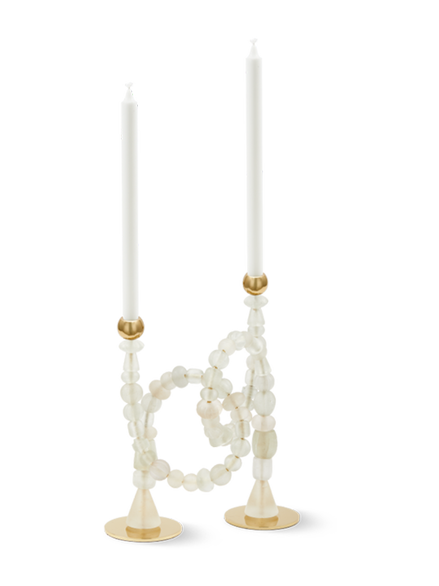 
Grande portacandele di design „Beads“ - Madreperla