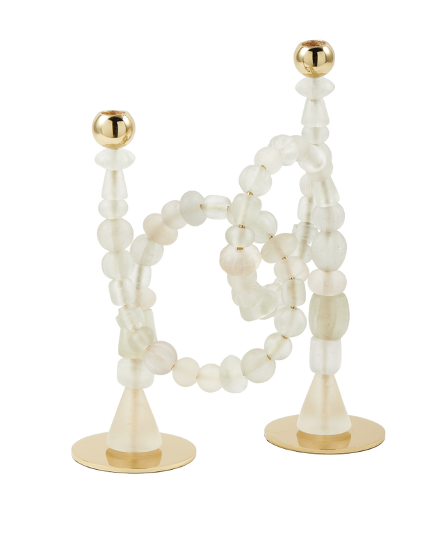 
Grande portacandele di design „Beads“ - Madreperla