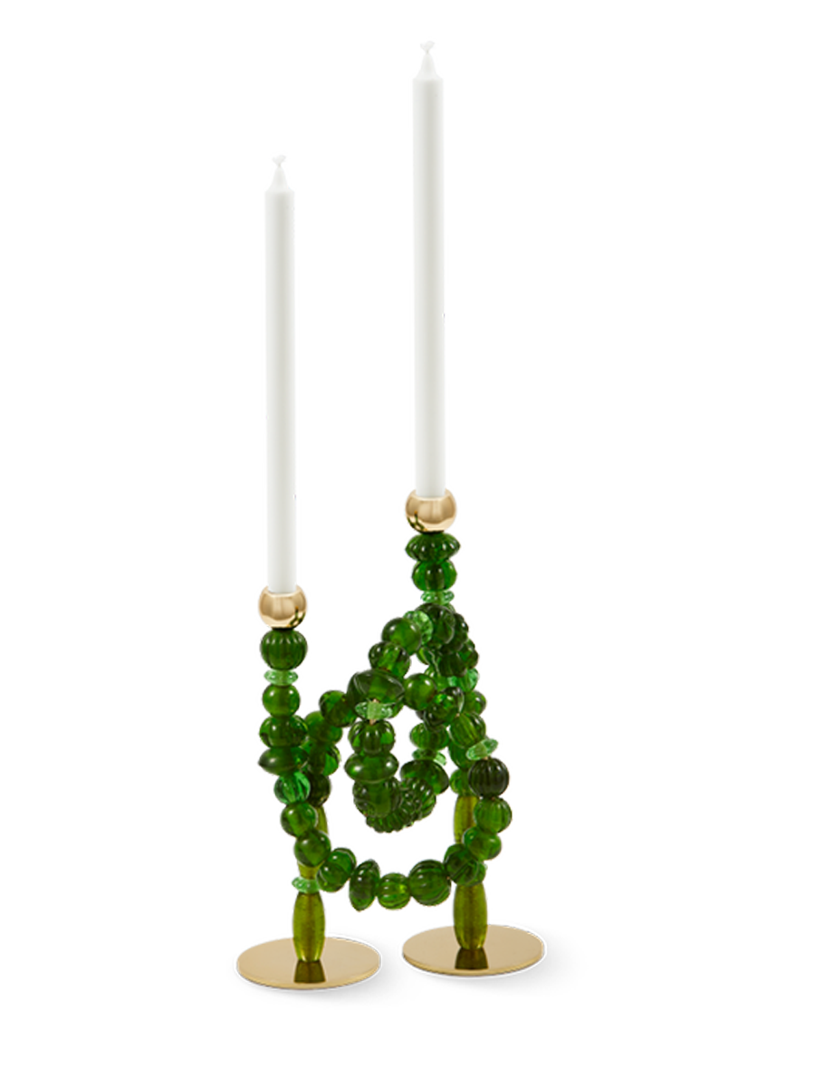 
Grande portacandele di design „Beads“ - Verde