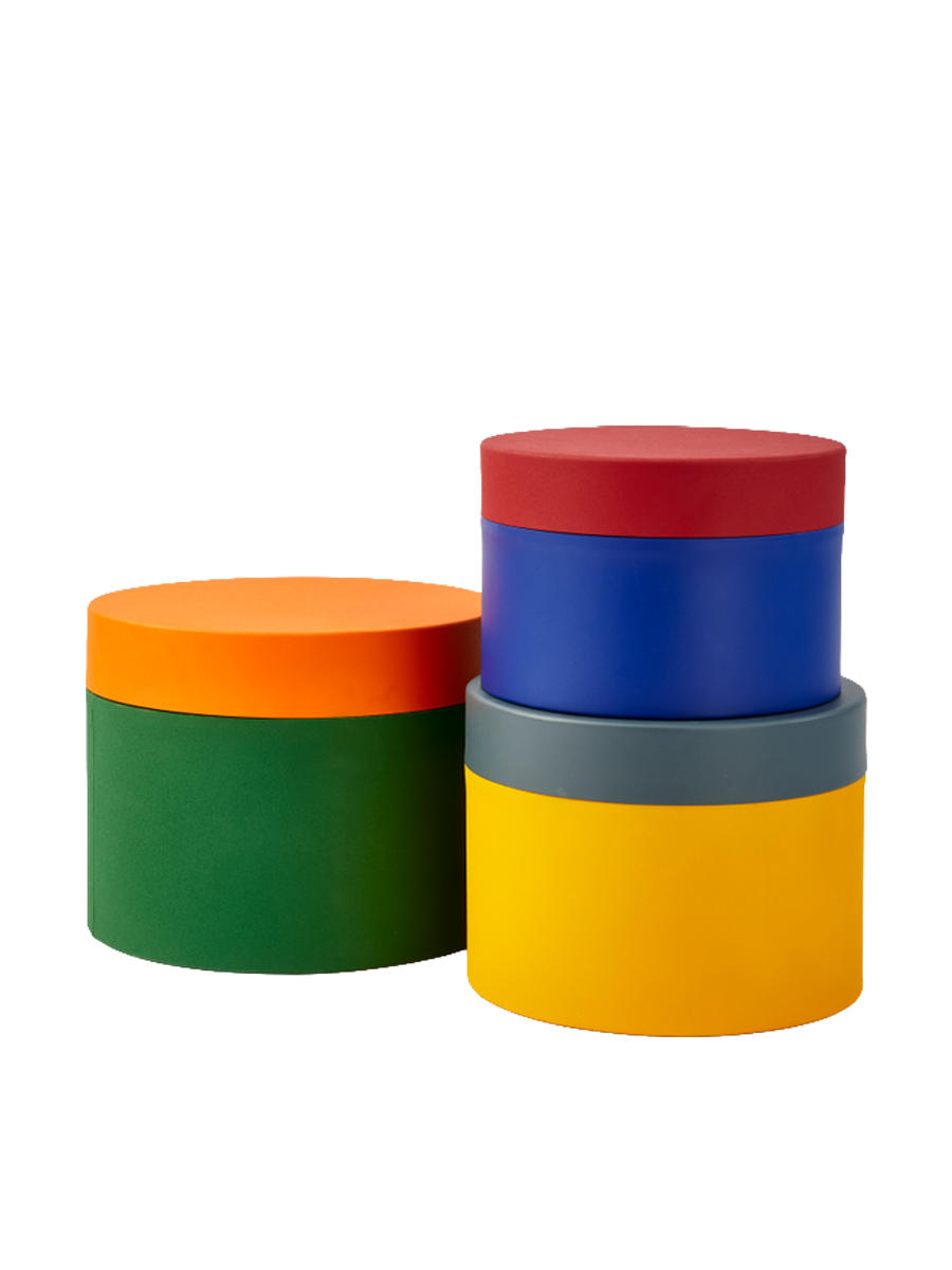 
Boîtes de rangement design « Caps and Jars » en métal, lot de 3 - Multicolore 2
