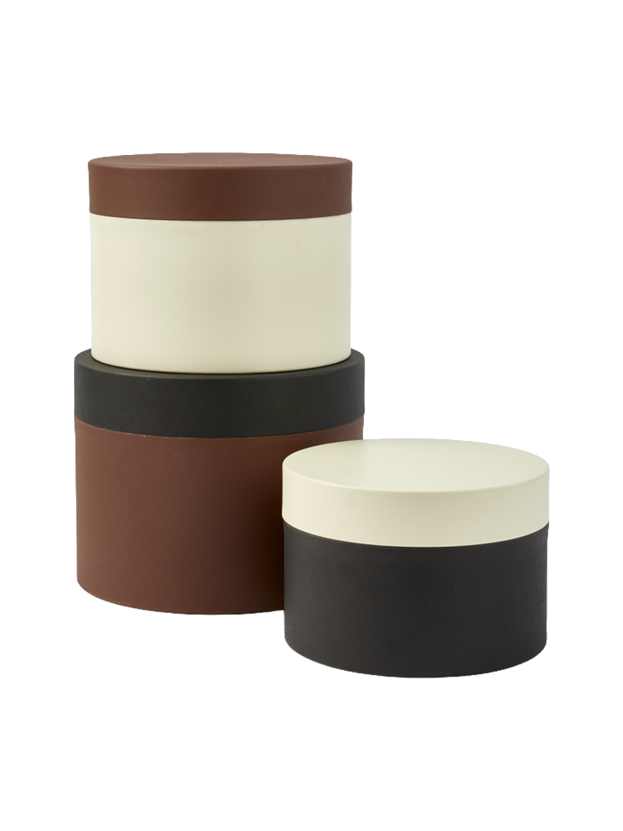 
Boîtes de rangement design « Caps and Jars » en métal, lot de 3 - Multicolore 1