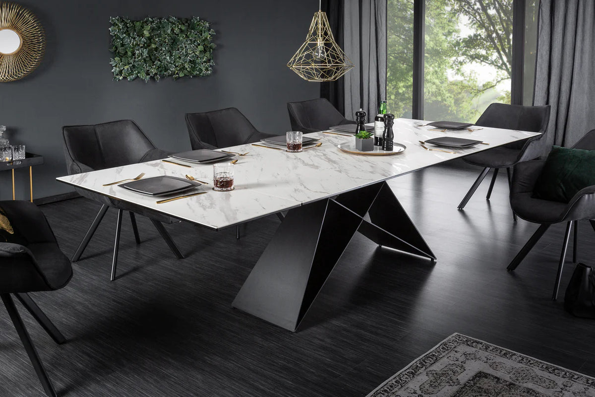
Tavolo da pranzo allungabile di design „Zeus“ in ceramica 180-220-260 x 100 cm - Effetto marmo
