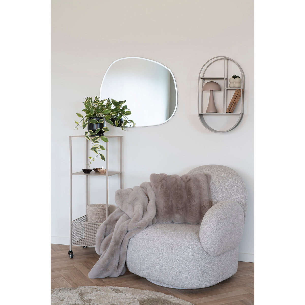 
Plaid douillet design « Galena » - Gris clair