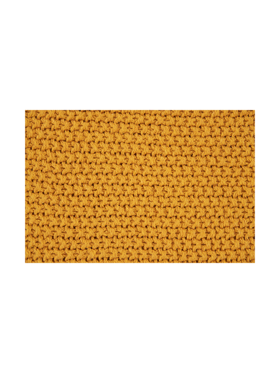 
Design Tagesdecke „Santos“ aus recycelter Baumwolle - Ocker