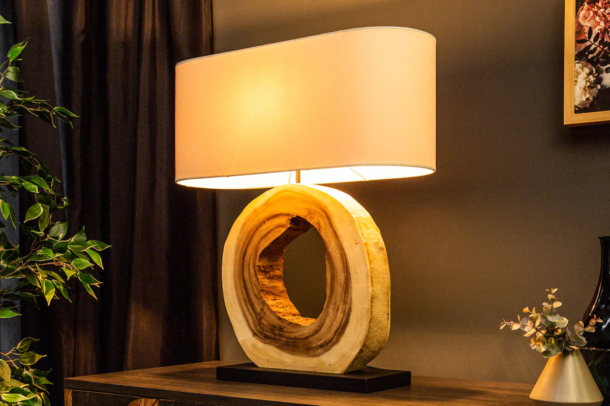 
Lampada da tavolo «Organic Artwork» in legno di noce