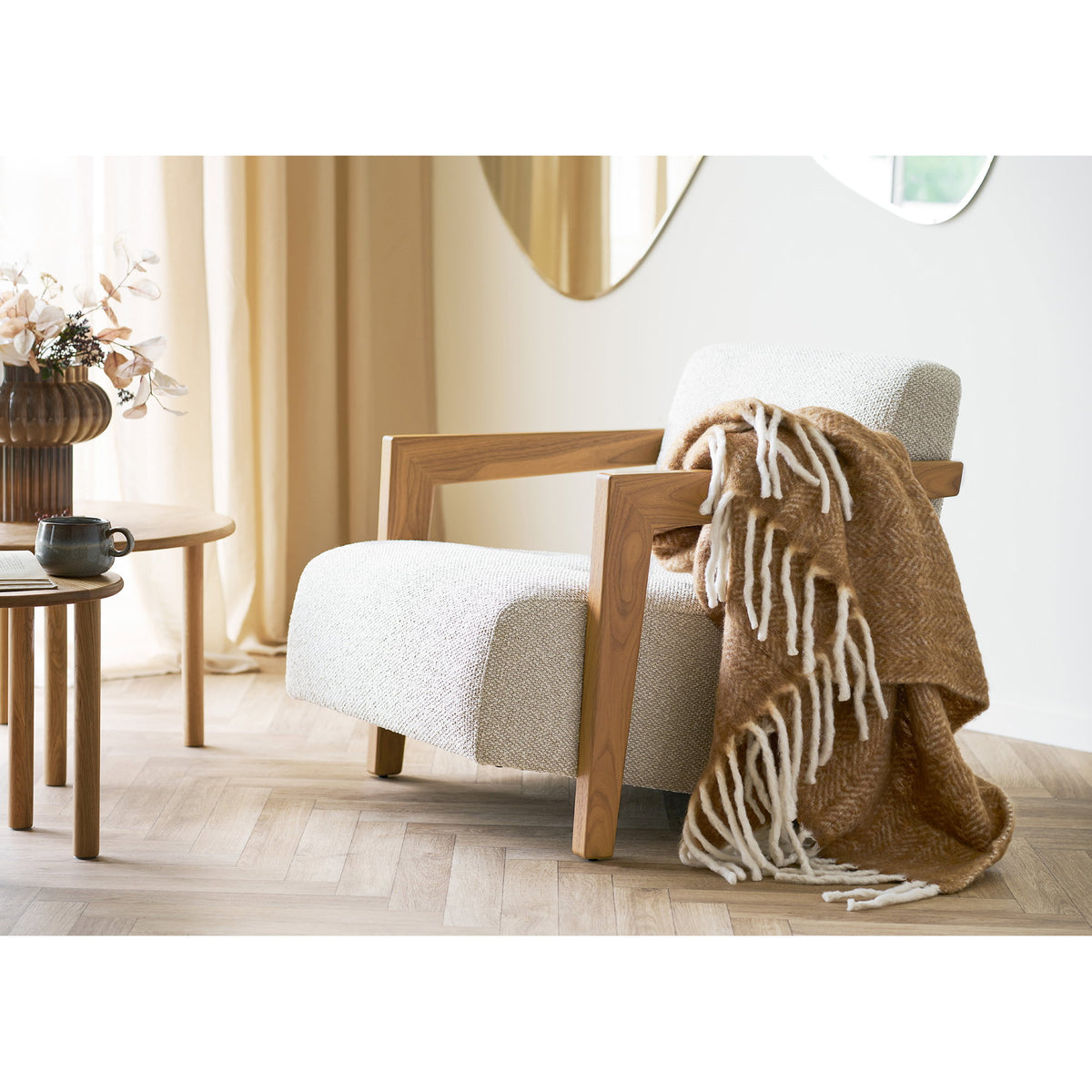 
Plaid en laine design « Carmel » - Caramel