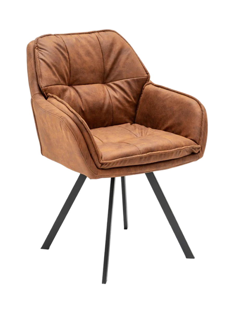 
Poltroncina girevole con braccioli „Lounger“ - Cognac