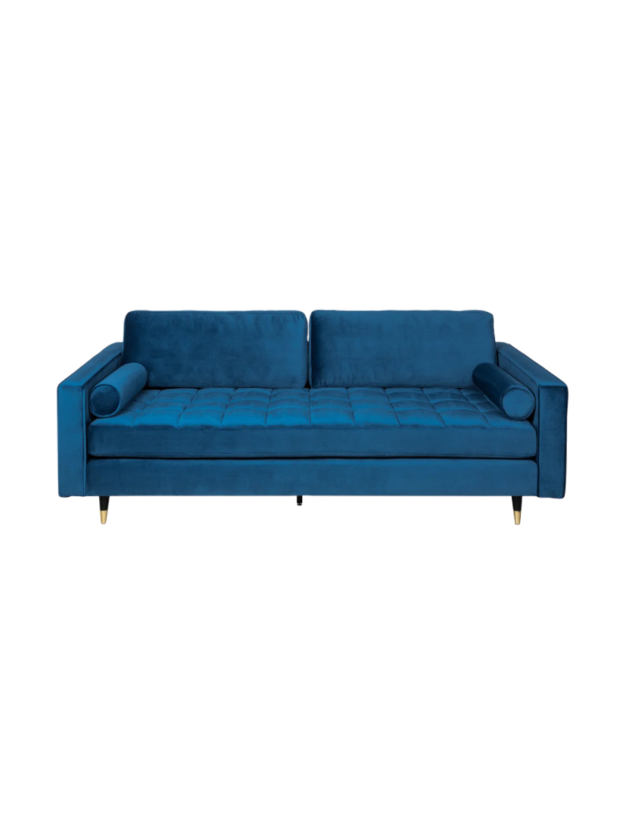 
Canapé 3 places en velours « Cozy Velvet » - Bleu roi