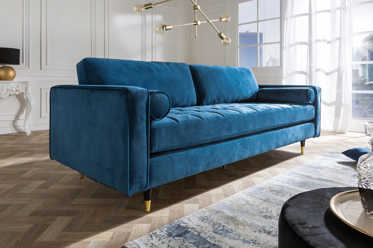 
Canapé 3 places en velours « Cozy Velvet » - Bleu roi