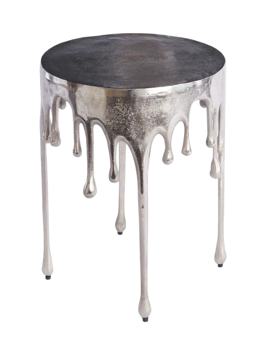 
"Liquid" Designer Side Table - Silver / Ø 37 / Height 51 cm