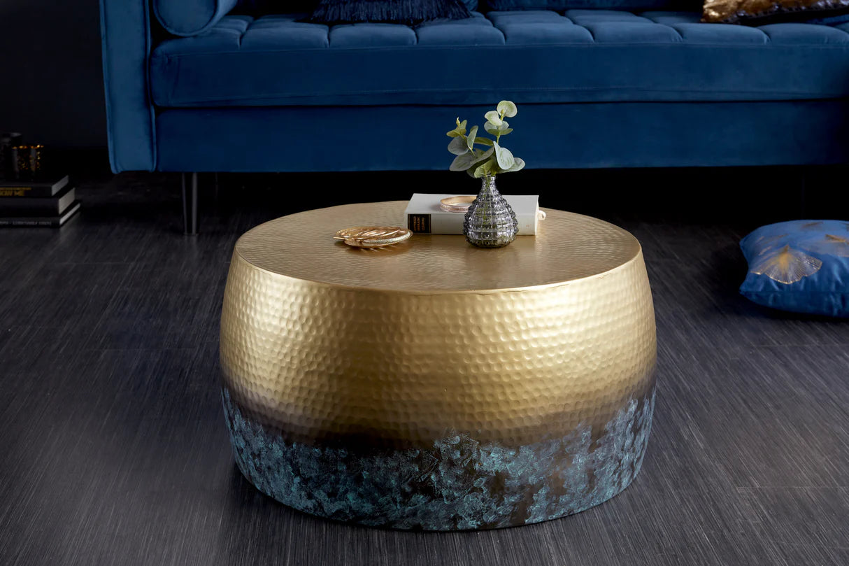 
Designer Coffee Table "Orient" - Flamed gold / Ø 60 cm