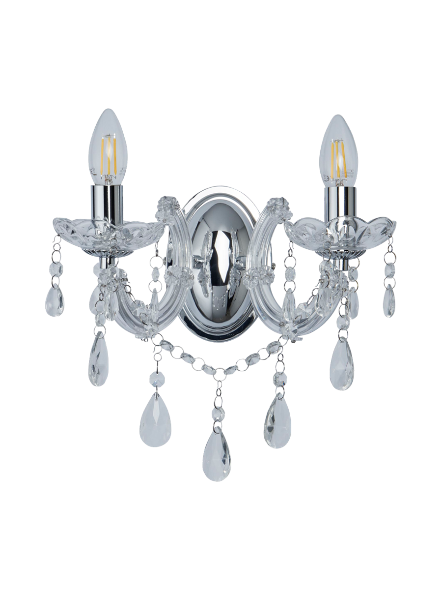 
Dimmable wall light "Marie Therese" 2-bulb - Silver