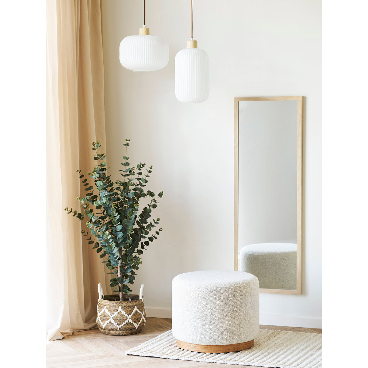 
Miroir mural rectangulaire « Scottdale » avec cadre en bois - 45 x 110 cm