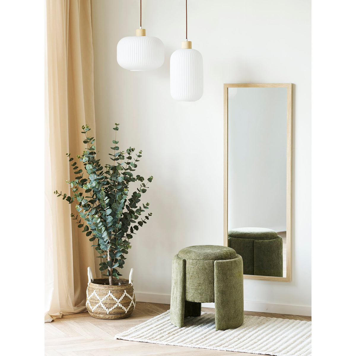 
Miroir mural rectangulaire « Scottdale » avec cadre en bois - 45 x 110 cm