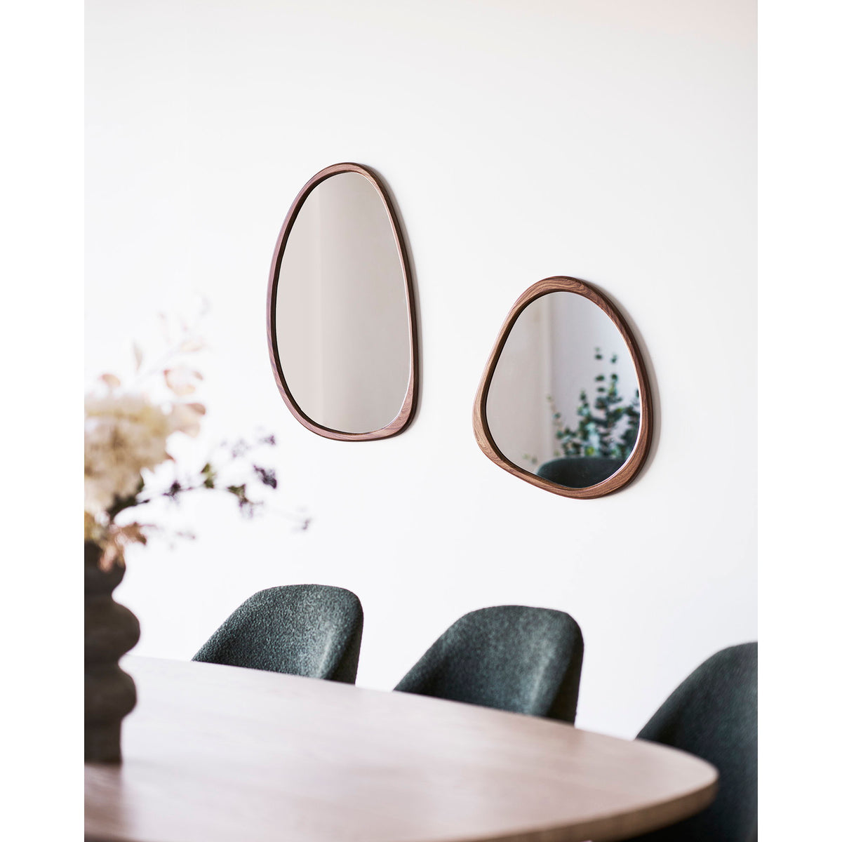 
Miroir mural design « Luxon » avec cadre en bois - 44 x 48 cm