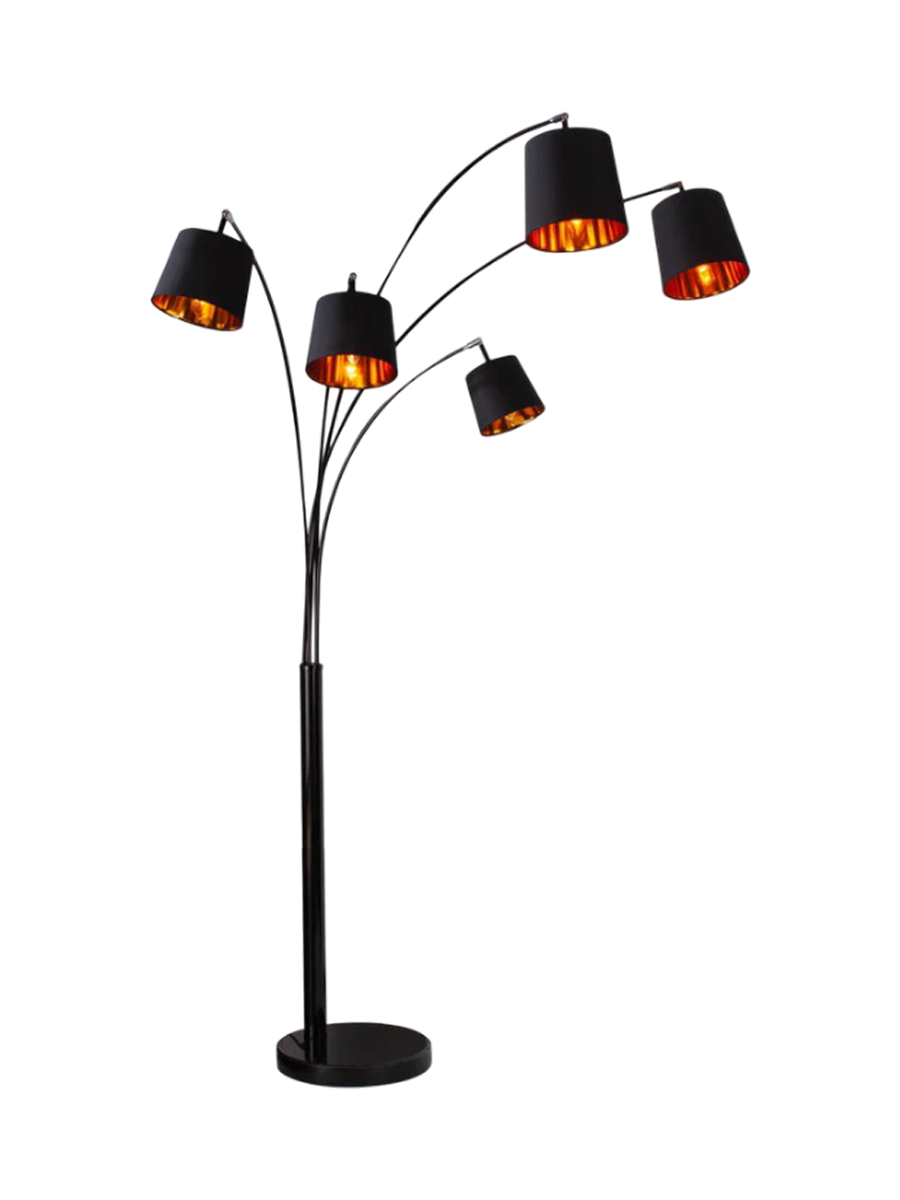 
Flexible Design Floor Lamp "Levels" with Marble Base - Black/Gold